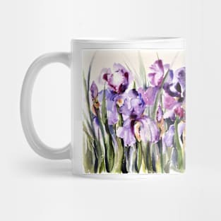 Purple Iris Art Watercolor Mug